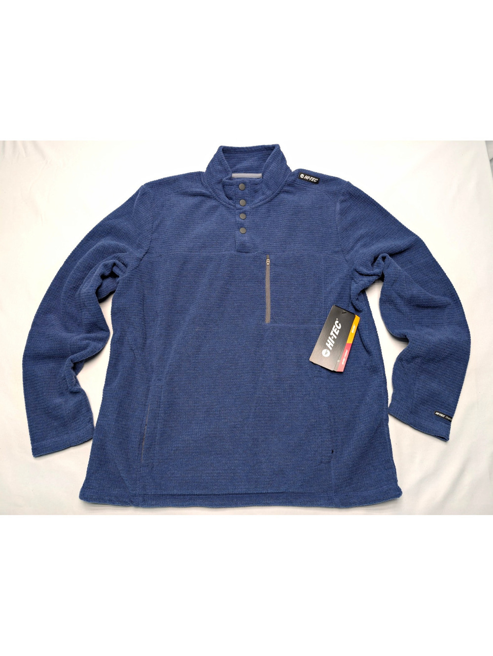 NWT Hi-Tec Cramer Cutfleece Quartner Snap Jacket Pullover Blue Sweater Sz L